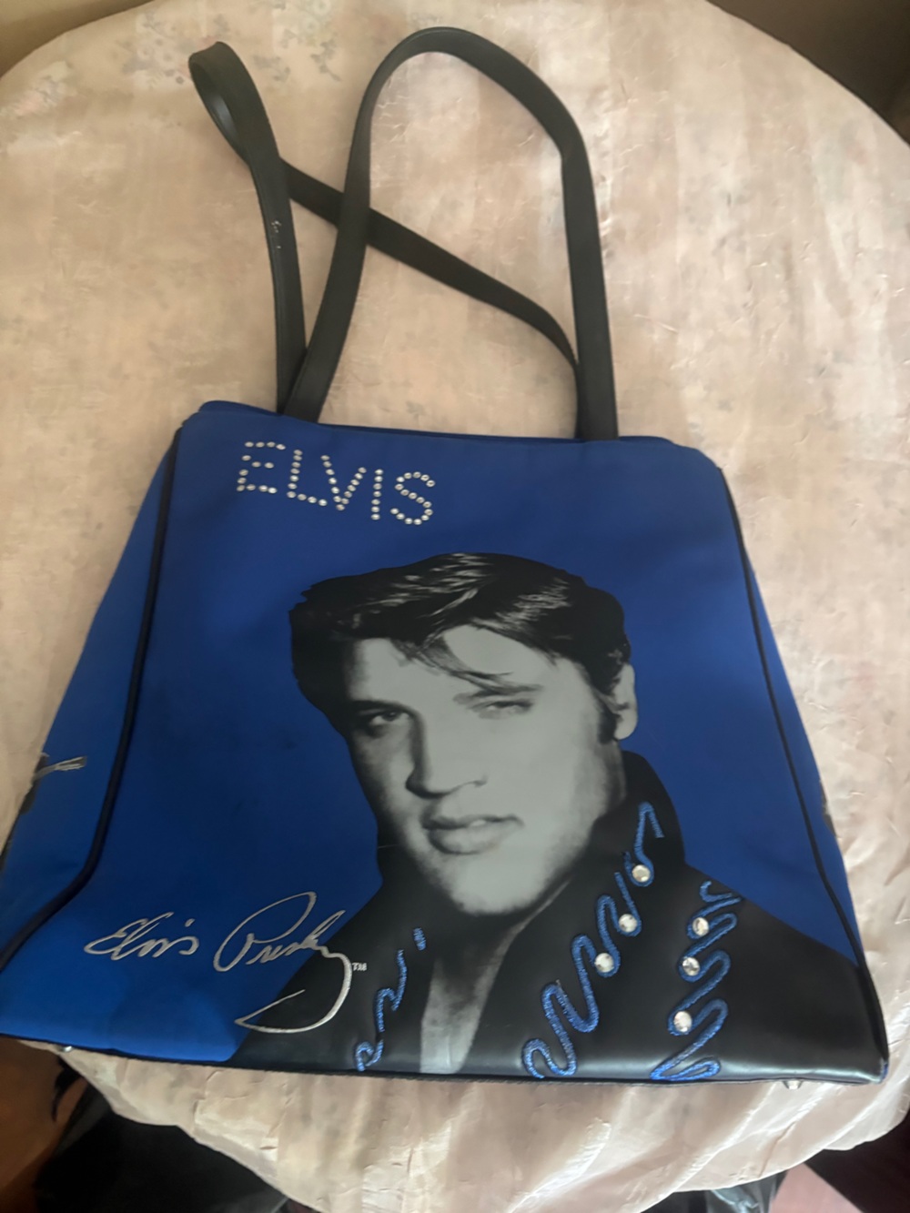Elvis Graphic Blue Tote Bag